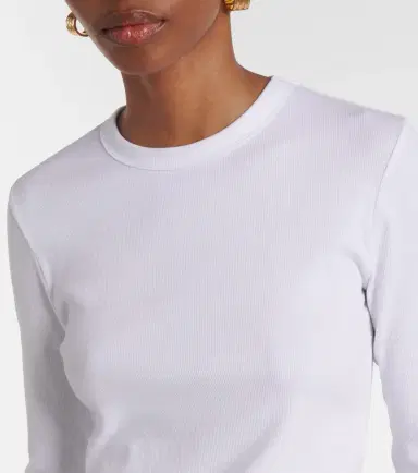 Toteme Ribbed-knit cotton-blend jersey top | Thumbnail 3