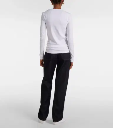 Toteme Ribbed-knit cotton-blend jersey top | Thumbnail 5