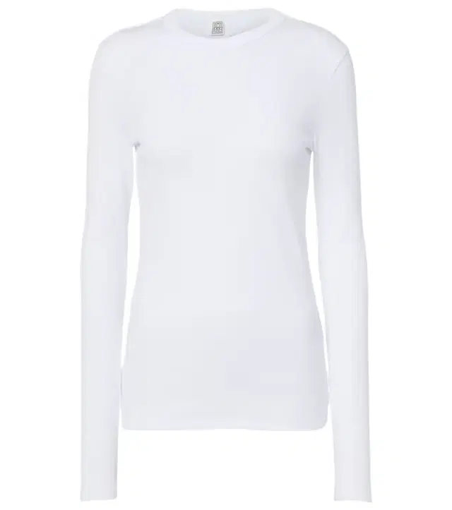 Ribbed-knit cotton-blend jersey top