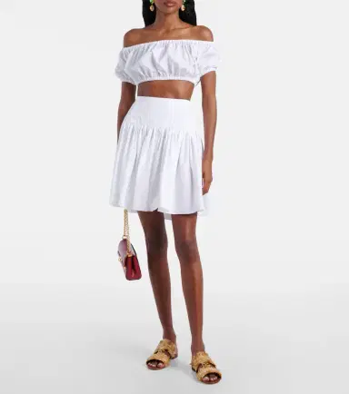 Dolce & Gabbana Off-shoulder cotton crop top | Thumbnail 2