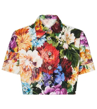 Dolce & Gabbana Cropped floral cotton shirt | Thumbnail 1 Dolce & Gabbana Cropped floral cotton shirt | Thumbnail 1