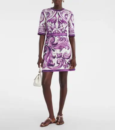 Dolce & Gabbana Majolica cotton-blend minidress | Thumbnail 3 Dolce & Gabbana Majolica cotton-blend minidress | Thumbnail 3