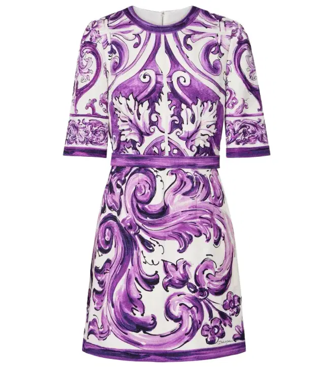 Dolce & Gabbana Majolica cotton-blend minidress
