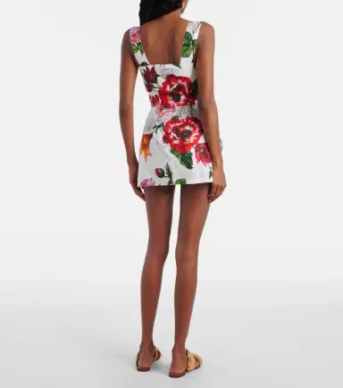 Dolce & Gabbana Floral cotton poplin bustier dress | Thumbnail 3