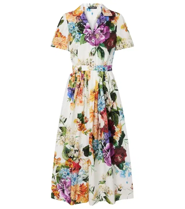 Dolce & Gabbana Floral cotton poplin shirt dress