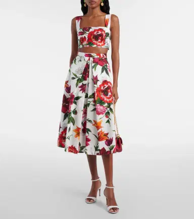 Dolce & Gabbana Floral cotton poplin bra top | Thumbnail 4