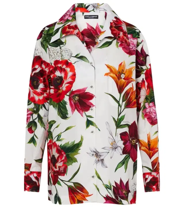 Dolce & Gabbana Floral oversized cotton shirt