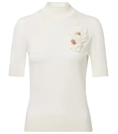 Dolce & Gabbana Embellished turtleneck silk top | Thumbnail 1