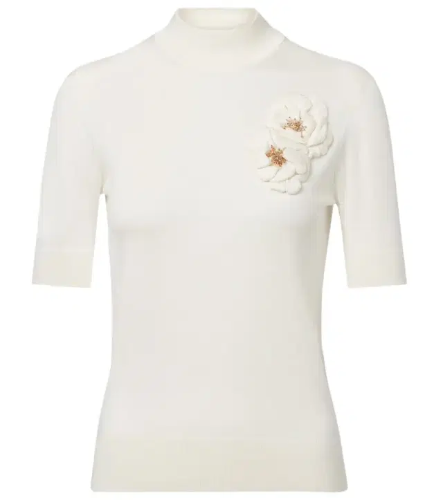 Dolce & Gabbana Embellished turtleneck silk top