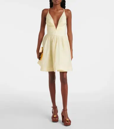 Zimmermann Illuminate pleated silk and linen minidress | Thumbnail 3