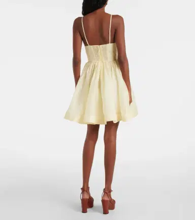Zimmermann Illuminate pleated silk and linen minidress | Thumbnail 4