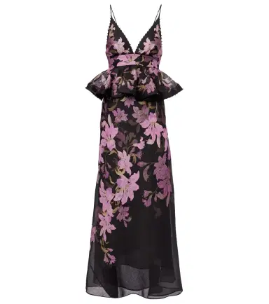Zimmermann Dawning floral linen and silk gown | Thumbnail 1 Zimmermann Dawning floral linen and silk gown | Thumbnail 1