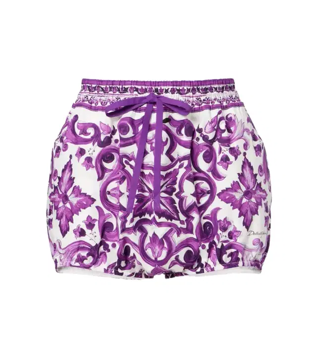 Dolce & Gabbana Majolica cotton poplin shorts
