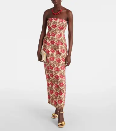 Posse Rosalie floral linen bustier dress | Thumbnail 2