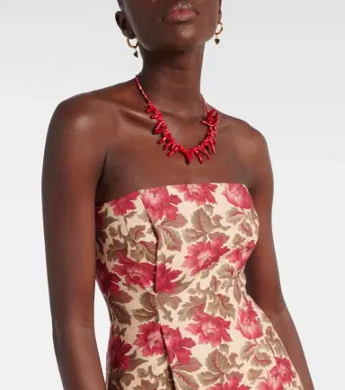 Posse Rosalie floral linen bustier dress | Thumbnail 3