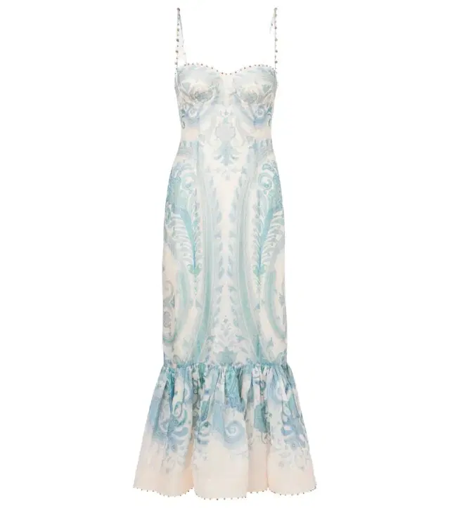 Illuminate silk and linen cocktail dress
