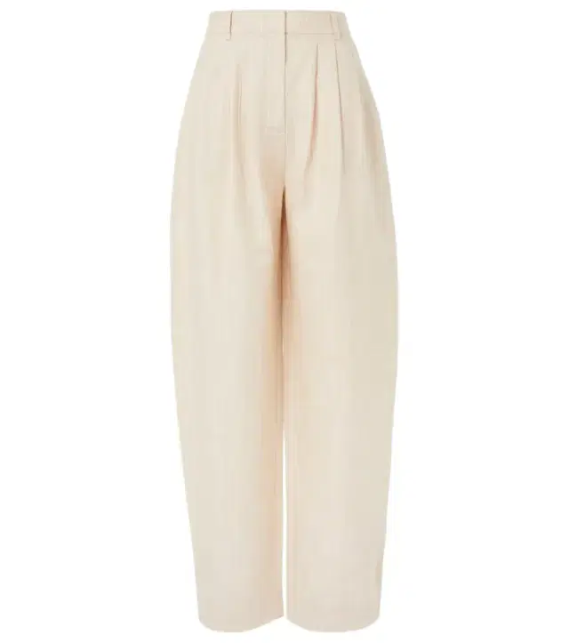 Posse Lucille pinstripe linen barrel-leg pants