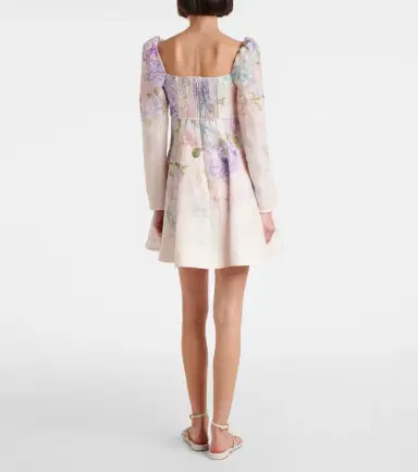 Zimmermann Dawning floral puff-sleeve linen minidress | Thumbnail 2