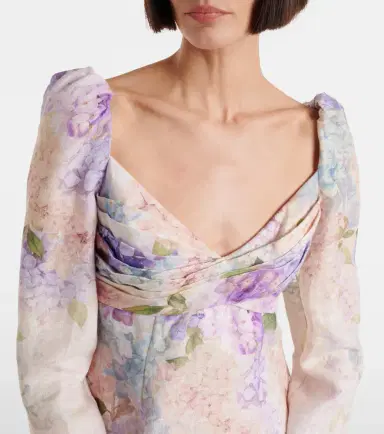 Zimmermann Dawning floral puff-sleeve linen minidress | Thumbnail 3