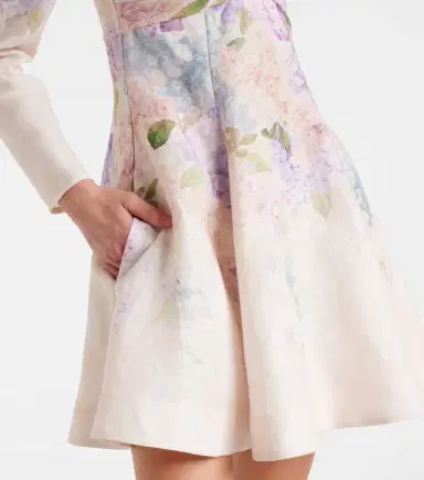 Zimmermann Dawning floral puff-sleeve linen minidress | Thumbnail 4