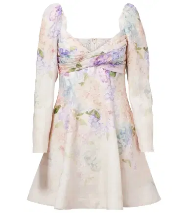 Zimmermann Dawning floral puff-sleeve linen minidress | Thumbnail 1