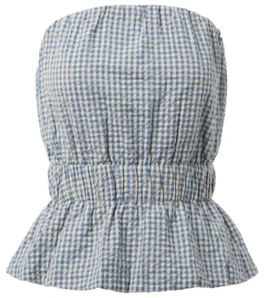 Posse Aurelia gingham strapless cotton top | Thumbnail 1