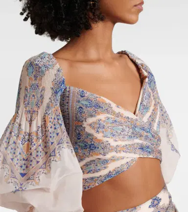 Zimmermann Paisley puff-sleeve crop top | Thumbnail 4 Zimmermann Paisley puff-sleeve crop top | Thumbnail 4