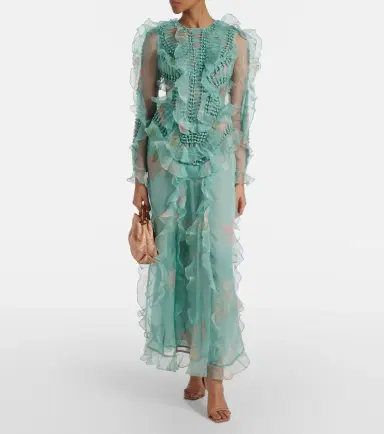 Zimmermann Illuminate floral ruffled silk organza gown | Thumbnail 2 Zimmermann Illuminate floral ruffled silk organza gown | Thumbnail 2