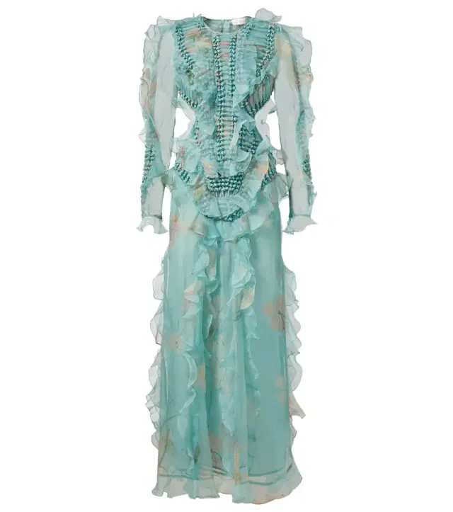 Illuminate floral ruffled silk organza gown Illuminate floral ruffled silk organza gown