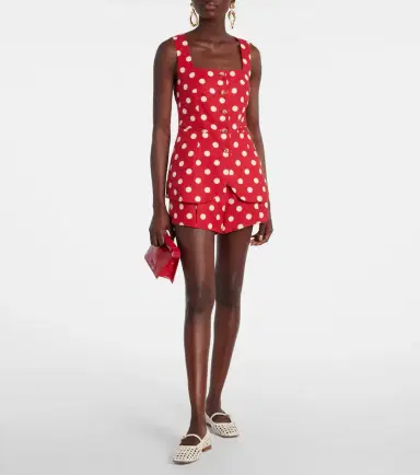 Posse Rosalie polka-dot linen shorts | Thumbnail 2