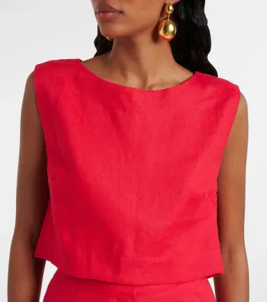 Posse Martina linen crop top | Thumbnail 2