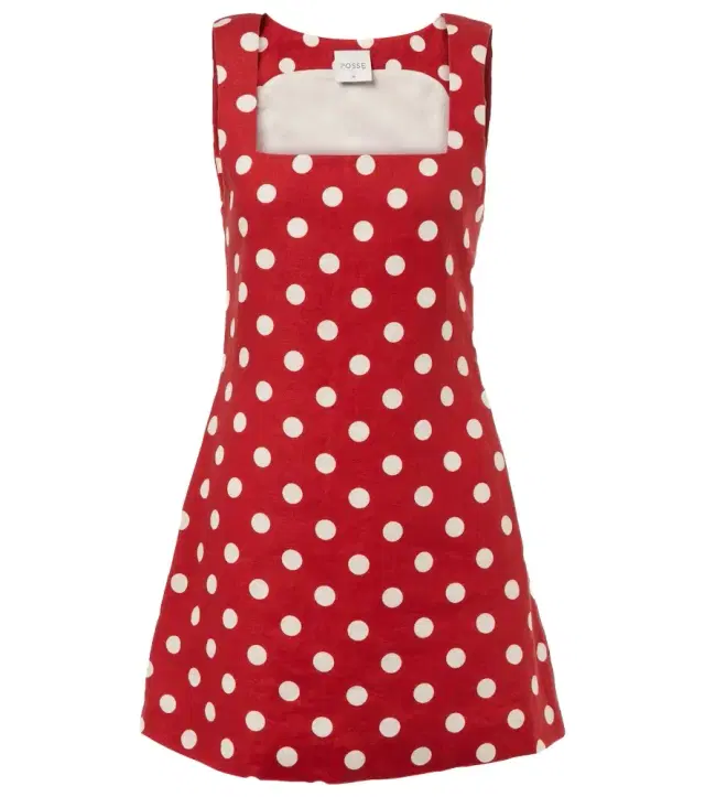 Posse Alice polka-dot linen minidress