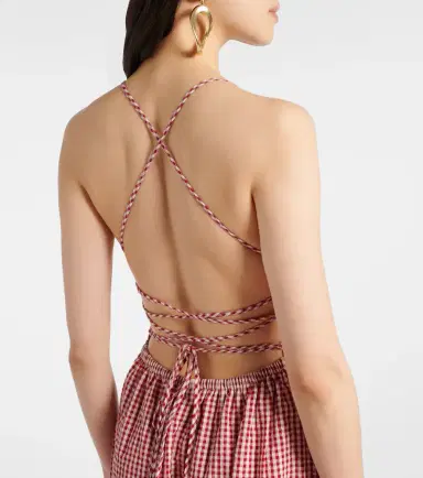 Posse Lori gingham cotton maxi dress | Thumbnail 2