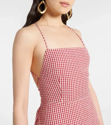 Posse Lori gingham cotton maxi dress | Thumbnail 3