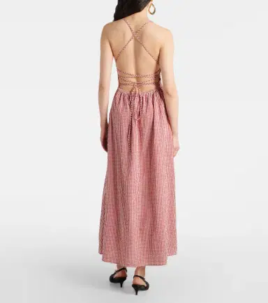 Posse Lori gingham cotton maxi dress | Thumbnail 4