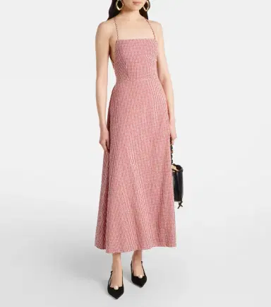 Posse Lori gingham cotton maxi dress | Thumbnail 5