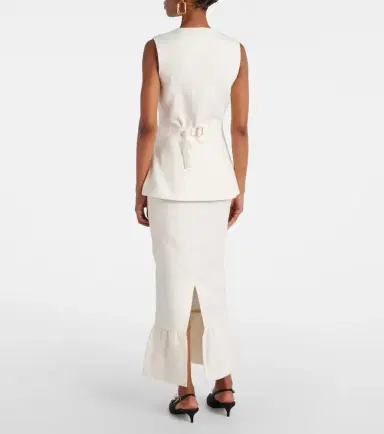 Posse Matilda ruffled linen vest | Thumbnail 4