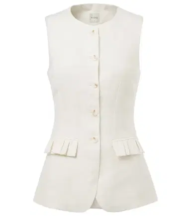 Posse Matilda ruffled linen vest | Thumbnail 1