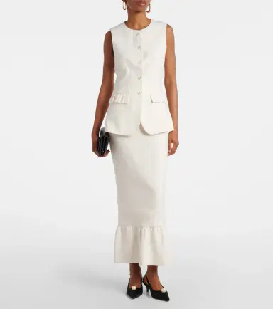 Posse Matilda tiered linen pencil skirt | Thumbnail 4