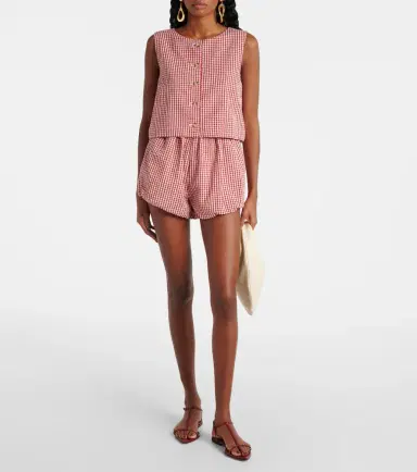 Posse Aurelia gingham cotton shorts | Thumbnail 3