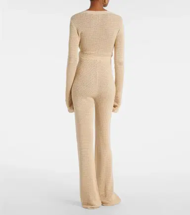 Posse Lennon knitted cotton-blend flared pants | Thumbnail 2