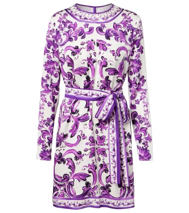 Dolce & Gabbana Majolica silk-blend minidress