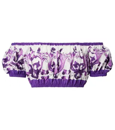 Dolce & Gabbana Majolica cotton crop top | Thumbnail 1