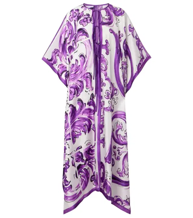 Dolce & Gabbana Majolica silk twill beach dress