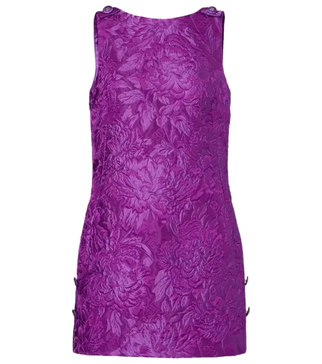 Dolce & Gabbana Logo floral brocade minidress