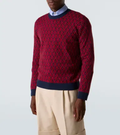 Valentino Toute La V virgin wool jacquard sweater | Thumbnail 6