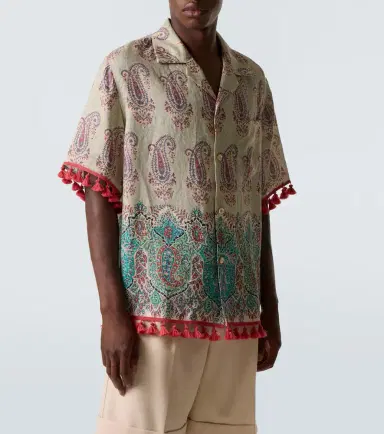 Valentino Paisley linen bowling shirt | Thumbnail 3