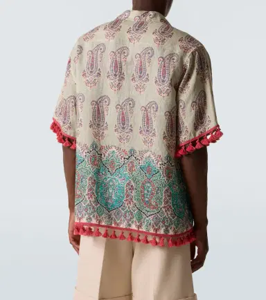 Valentino Paisley linen bowling shirt | Thumbnail 4