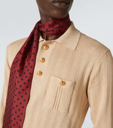 Valentino Ribbed-knit cotton polo sweater | Thumbnail 4
