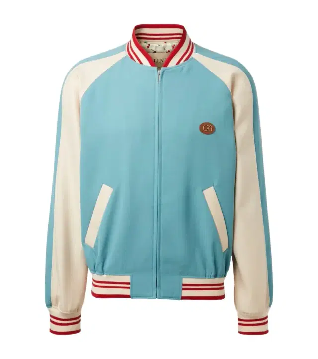 Valentino Logo virgin wool varsity jacket